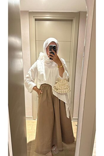tafta Camel Gabardin Etek