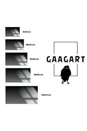 GAAGART Metal Çerçeveli Yatay Cam Tablo Renkli Doğa ve Güneş Yansıması
