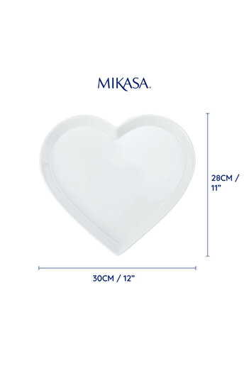 MIKASA MKCHHRTPLAT Chalk Porselen 30cm Kalp Servis Tabağı
