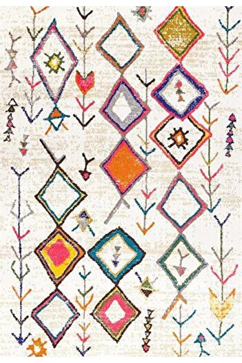 10 Post Online Kilim Yolluk Ekru Turuncu Dijital Baskı Pastel Kaymaz Yuvarlak Oval Kesme Ince Yıkanabilir Halı
