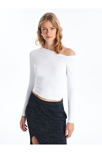 LC Waikiki Women's Long Sleeve Boat Neck T-Shirt
