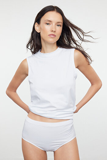 Trendyol Collection High Collar White Cotton Undershirt - THMAW25AL00000