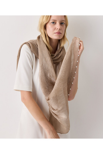 İpekyol Faux Shawl with Pearl Accessories