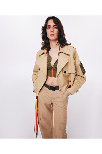 Twist Natural Woven Trench Coat