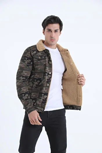 comstar Men's Fur Lined Denim Jacket