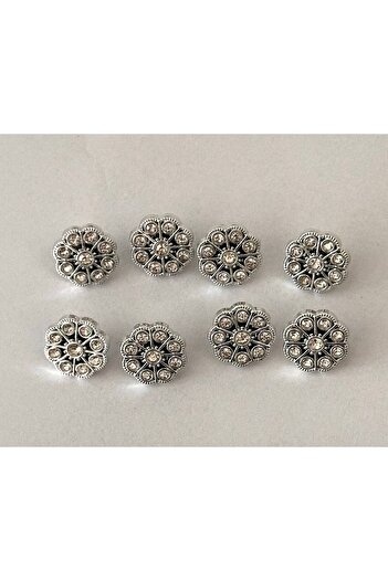 ODDA TASARIM ATÖLYESİ Metallized Crystal Stone Patterned Shirt and Dress Button Set