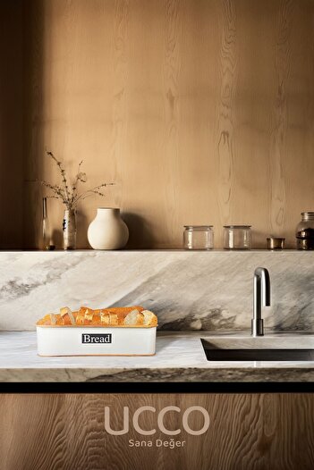 UCCO Retro Style Vintage White Metal Bread Bowl - Stylish and Durable Kitchen Bread Basket
