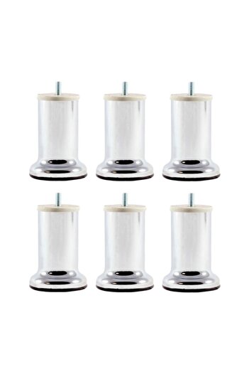 Adem Koç Metal Base Armchair Sofa Coffee Table Leg Chrome 12 cm M8 Fine Thread 6 Pieces