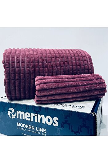 Merinos Modernline Tek Kişik 2 Parça Battaniye Seti