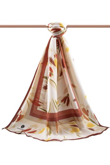 Vissona Women's Luxury Medina Silk Shawl Claret Red-1