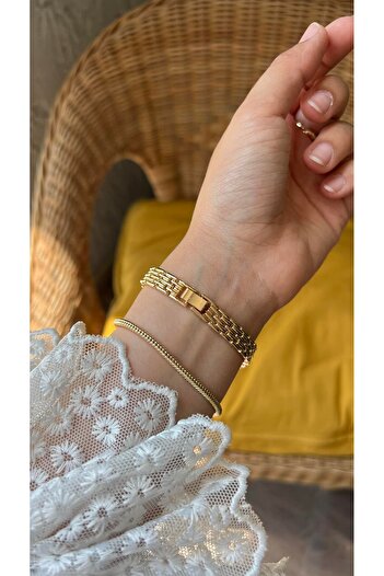 İnogge Gold Minimal Kadın Vintage Kol Saati