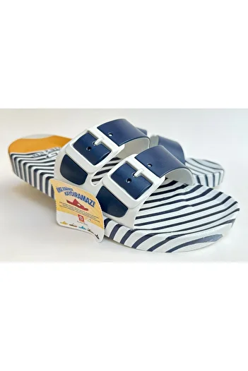 GEZER Men's Home Street Mısafır Wet Floor Slippers - Sliding Anatomical Sole and Double Banded Buckle