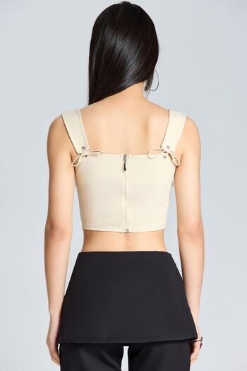 boutiquen 2584 Beige Crop with Lace Straps