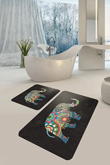 DEKOMOD Decorative Digital Printed Bathroom Toilet Seat Mat Set