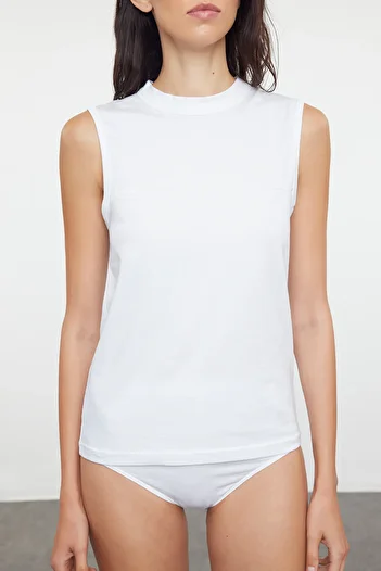 Trendyol Collection High Collar White Cotton Undershirt - THMAW25AL00000