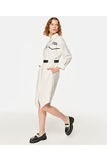 Twist White Woven Dress