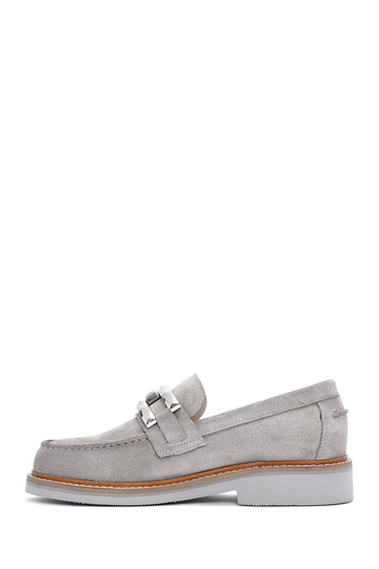 Derimod Gray Suede Leather Women's Loafer - Masculine 24sfd 181010