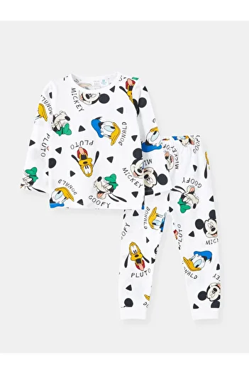 LC Waikiki Baby Boy - Daffy Duck Printed Crew Neck Long Sleeve Pajama Set
