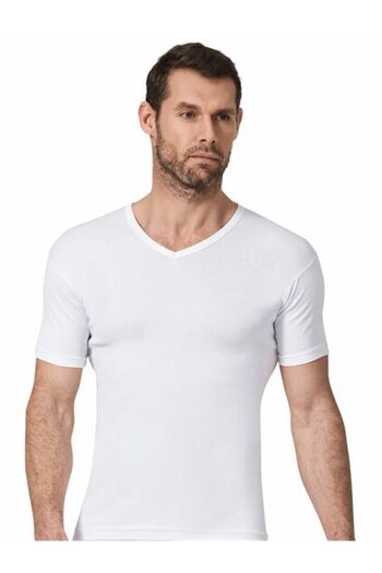 Namaldı 3 Pieces White Color V-Neck Short Sleeve Undershirt Undershirt