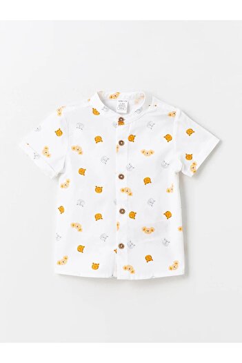LC Waikiki LCW baby Hakim Collar Printed Baby Boy Shirt and Shorts 2-Piece Set