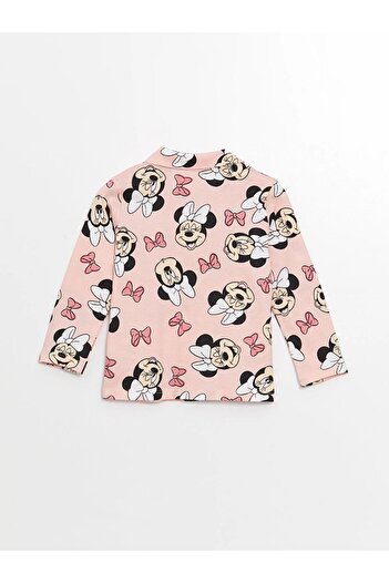 LC Waikiki LCW baby Polo Yaka Uzun Kollu Minnie Mouse Baskılı Kız Bebek Pijama Takım