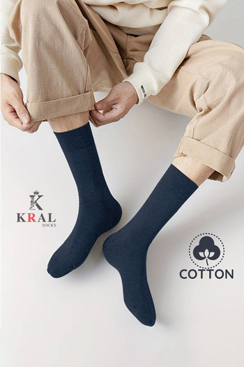KRAL SOCKS 10 бр. Летни пенирани памучни мъжки средно дълги чорапи, парфюмирани