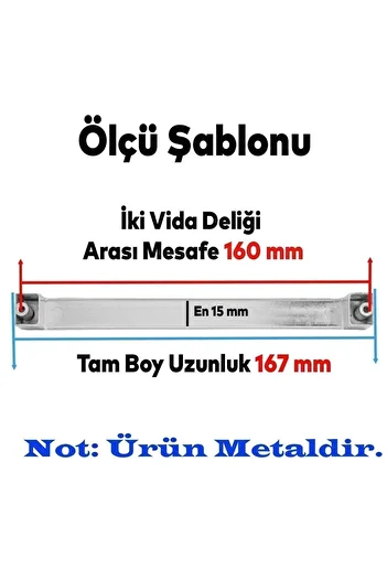 Badem10 Bihter Plain Chrome 160mm Metal Handles Kitchen Drawer Cabinet