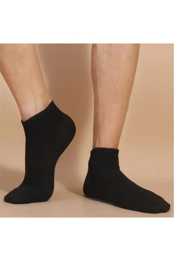 çorapmanya Economical 10 Pairs Koton - Black and White Men's Booties Socks