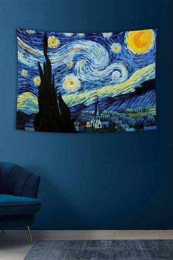 BrillaHome Van Gogh Starry Night 1 Wall Cover Rug