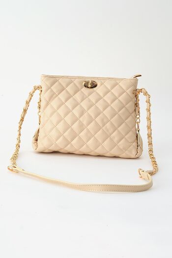 Rays 3008 Model Quilted Cream Shoulder Bag