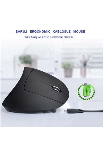 matservis Oyuncu Mouse, Bilek Destekli Ergonomik Kablosuz Dikey Mouse, Vertical Gamer Mouse Fare