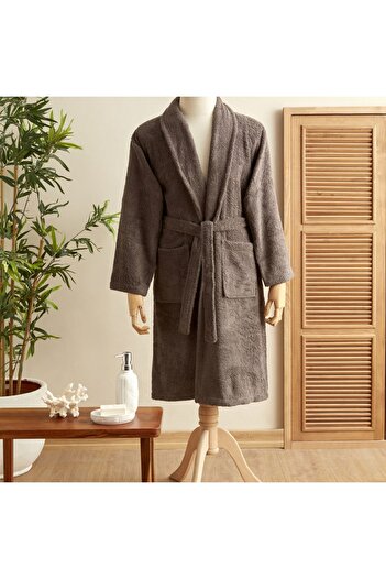 Karaca Home Anthracite Colored Bathrobe L/Xl - Simple Design