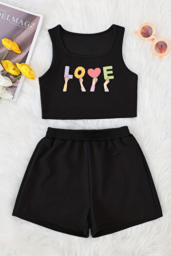 MYADA Special Design - Cotton Printed Crop Shorts Set