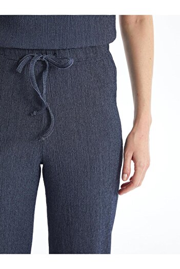 LC Waikiki LCWAIKIKI Classic Beli Lastikli Desenli Geniş Paça Kadın Pantolon