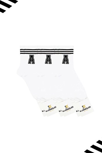 KARDEŞLER ÇORAP Унисекс тенис чорапи с шарка на буквата А (LETTER SOCKS) 3 чифта