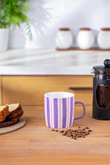 Emsan Striped New Bone Mug 350 ml Purple