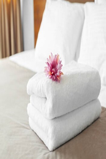 Tekstil Home Hotel Type Cotton White Hand and Face Towel 50x90 Size 200gr
