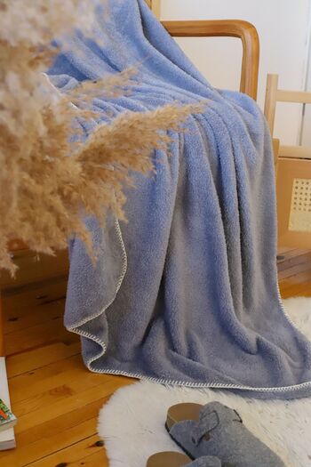 Tekstil Home Double Sided Wellsoft TV Blanket 100x170cm Sofa Throw, Soft Fuzzy Plush Fleece Gray