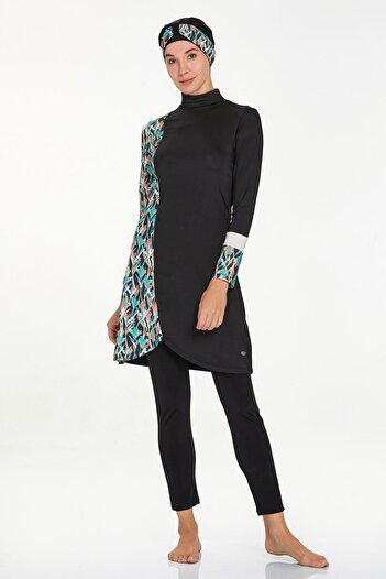Remsa Mayo Carol 4525 Black Hijab Swimsuit - Lycra and Full Covered