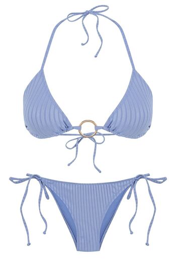 AQUELLA Blue Triangle Bikini Set with Textured Accessories