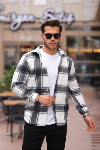 comstar Men's Plaid Square Winter Long Sleeve Black Lumberjack Shirt