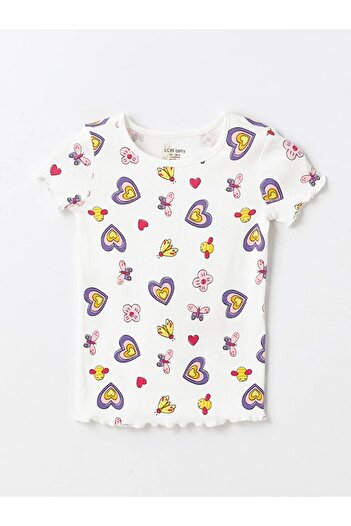 LC Waikiki LCW Baby - Crew Neck Printed Baby Girl Pajamas Set, Short Sleeve