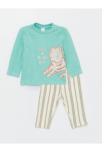 LC Waikiki LCW Crew Neck Baby Boy T-Shirt and Pants 2 Pieces Set