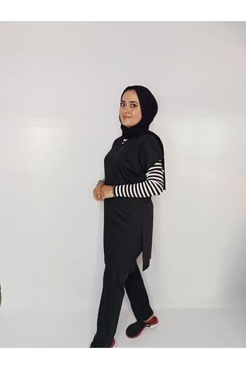 Limitless Uniformă de asistentă hijab din Lycra neagră - Set de mărime tunica