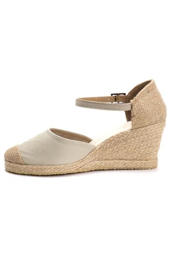 OZ AYAKKABI Beige Women's Espadrille - Real Handmade, Wedge Heel
