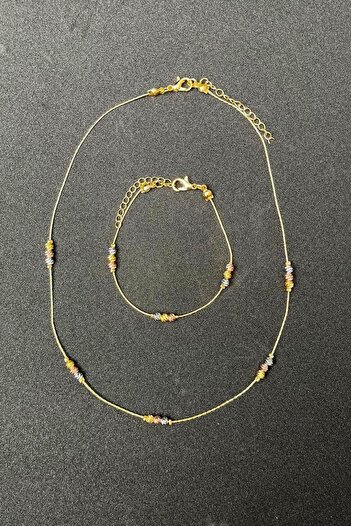 Modex Dorika Thin Chain Necklace & Bracelet Set Gift for Lover