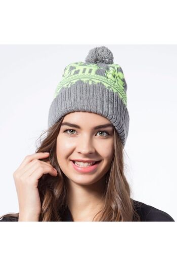 Modex Women's Gray Pompom Beret BR9980