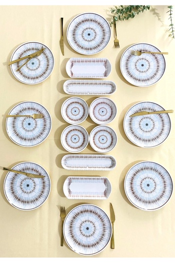VENÜS HOME DECORATION Blue Eyes 8-Person Breakfast Set - 16 Pieces