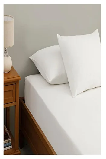 Tekstil Home Single Plain White Elastic Fitted Sheet Set 100x200 Eb.63 Wire Cotton