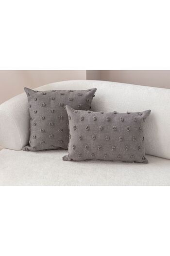 SWITA Polka Dot Patterned Linen Throw Pillow - 43x43 and 35x50